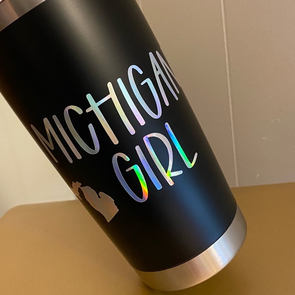 Handmade Other - 💕NEW Michigan Girl Black / Holographic Tumbler
